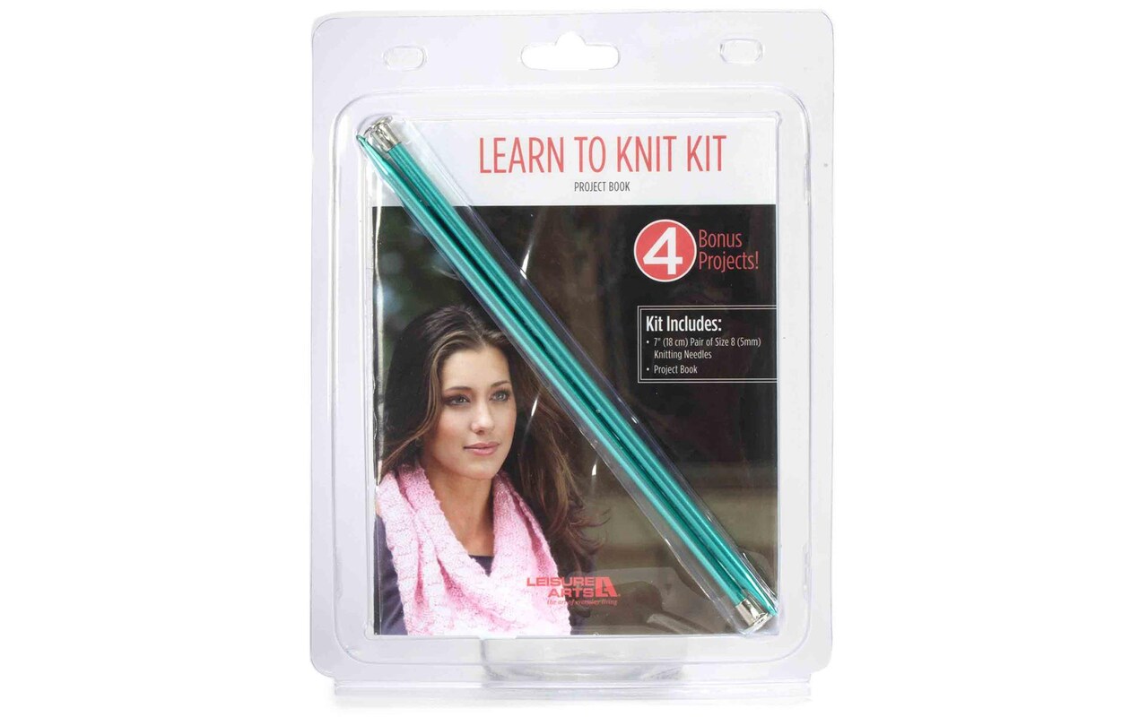 Leisure Arts Kit Learn To Knit Kit